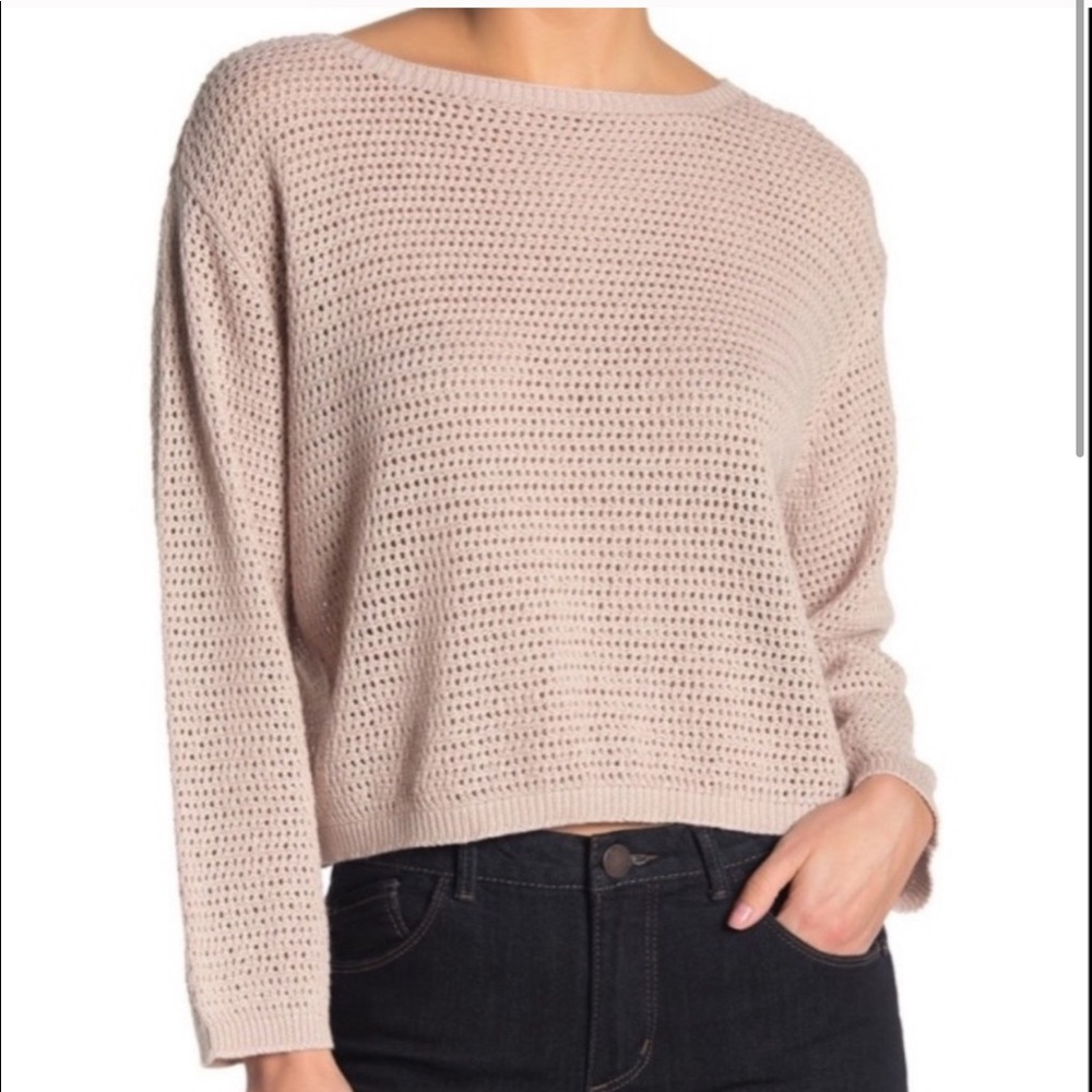 RDI Open Knit Pullover Sweater Pink Size S NWT